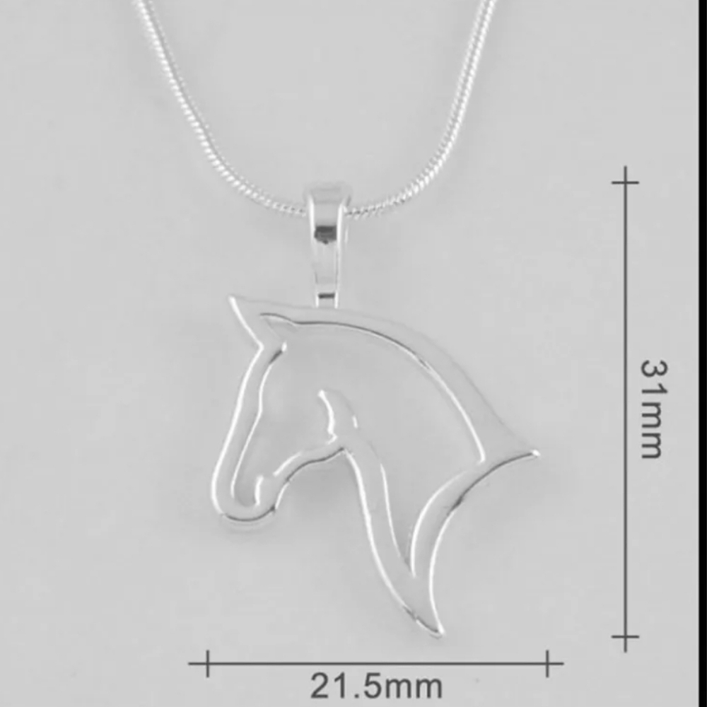 Silver Plated Charm Silver Horse Pendant Necklace - Picture 6 of 6